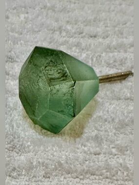 Green Diamond Shape Drawer Pull. Large Statement Fancy Distressed & Vintage look